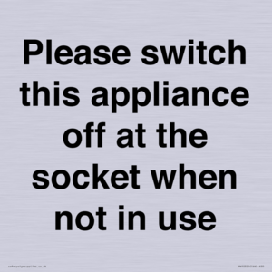 Please switch this appliance off at the socket when not in use